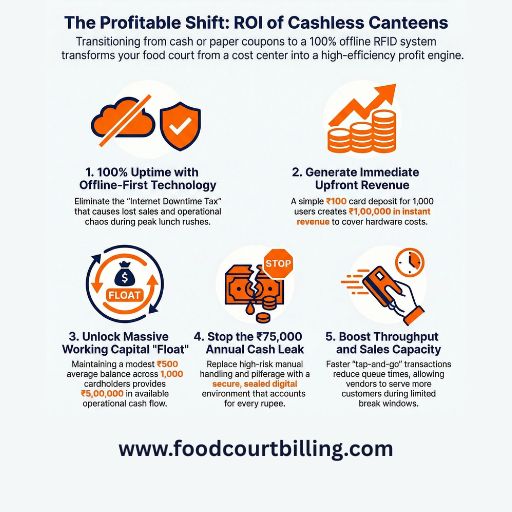 The Ultimate Cashless RF-ID Card Solution for Canteens & Food Courts