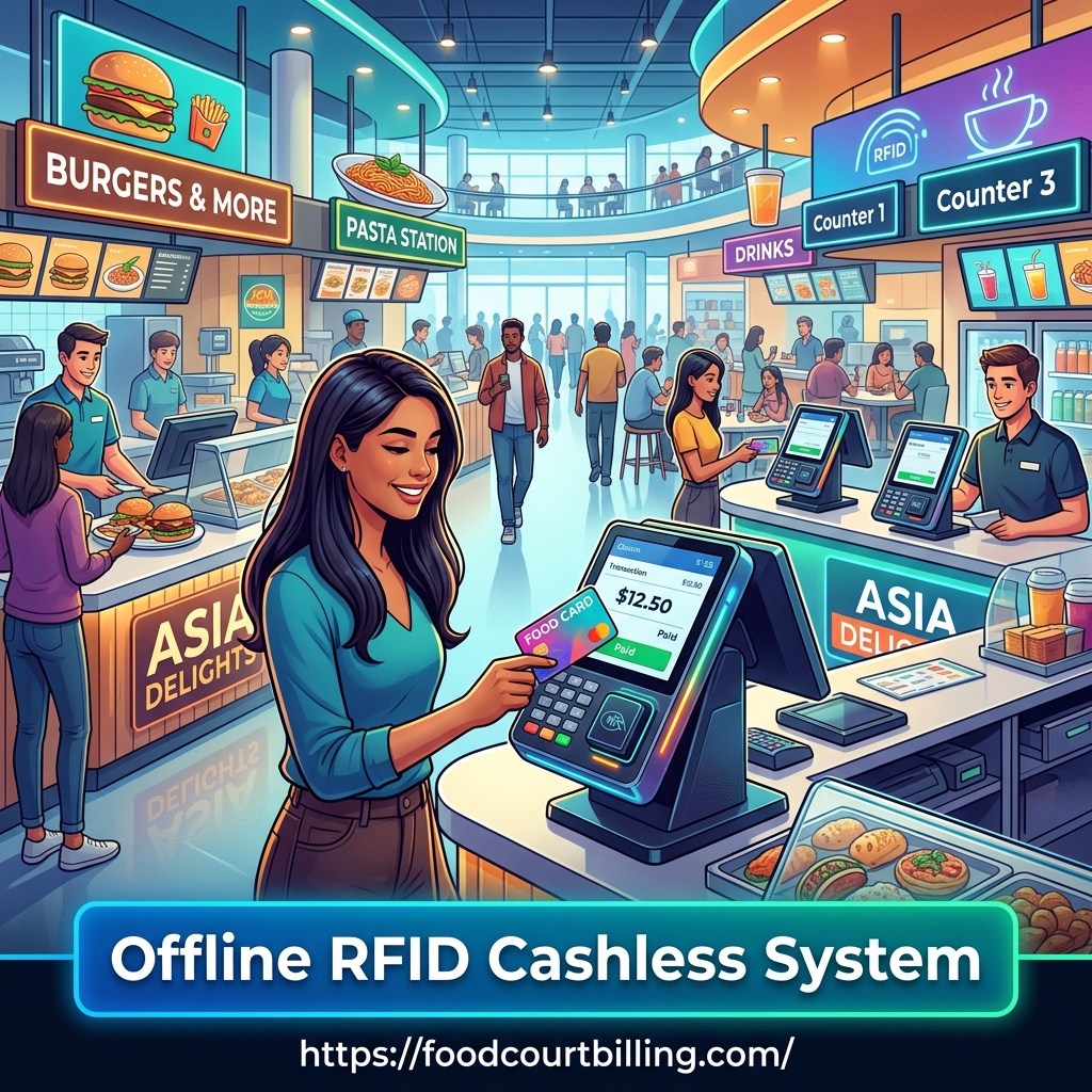 Offline RFID Card Based Cashless System for Multi-Counter Food Court